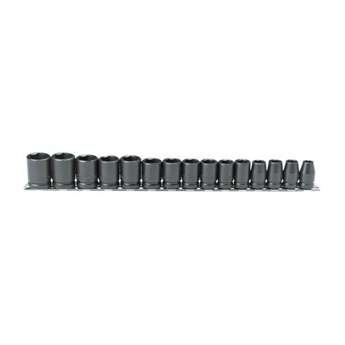 Proto® 1/2" Drive 15 Piece Metric Impact Socket Set - 6 Point 1/ea
