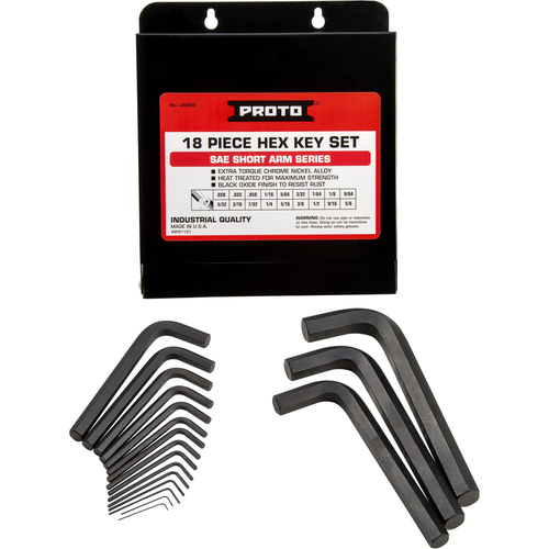 PROTO Hex Key Set 18 Pc Fractional