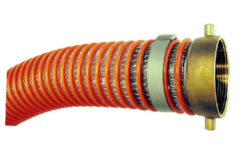 4" x 30ft Clear Braided PVC Suction Hose Coupled Male Cam Lock Aluminum Each End 1/EA