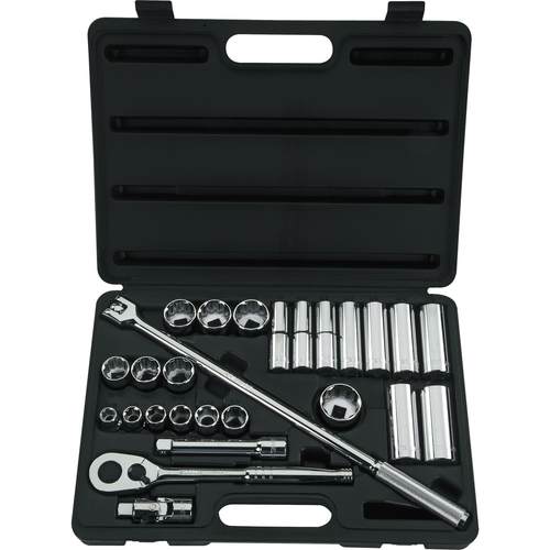 STANLEY SET DR SKT 1/2 DR 6 + 12 PT SAE 26 PC.