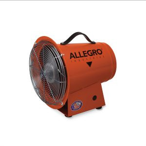 Allegro 8" Axial Explosion-Proof (EX) Metal Blower w/ Canister & 15' Statically Conductive Ducting, 220V/50 Hz