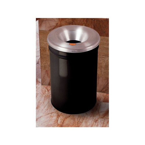 4.5 Gallon Steel Cease-Fire® Waste Receptacle, Safety Drum Can With Aluminum Head, Black - 26604K