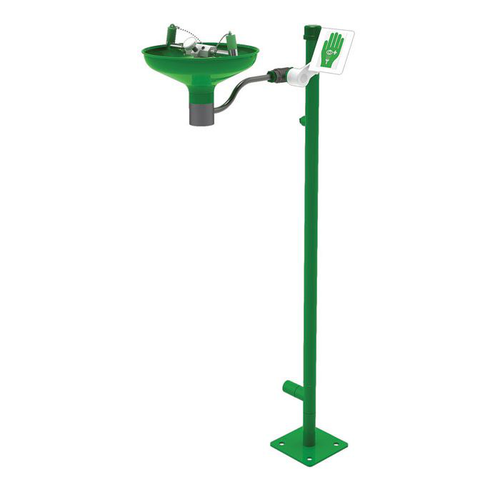 Pedestal Mount, Open Stainless Steel Bowl, Hughes Laboratory Eye/Face Wash, Stainless Steel Pipe - L85GSP