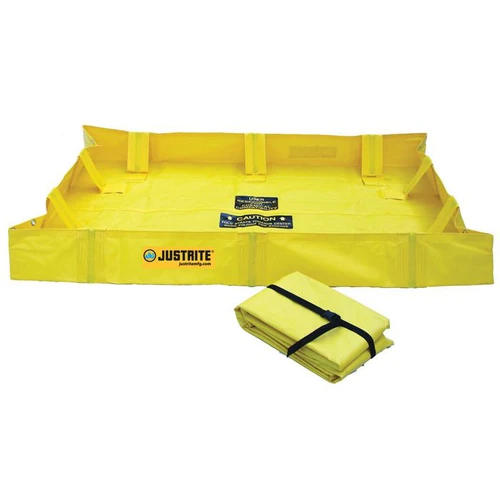 4' x 4' x 8", 79 Gallon Spill Capacity, Folding Spill Containment Berm, QuickBerm® Lite, Yellow - 28556