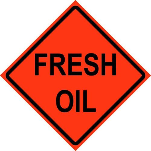 Cortina 48" x 48" SuperBright Reflective Roll-Up Sign with Lexan Pockets and Ribsets - Fresh Oil