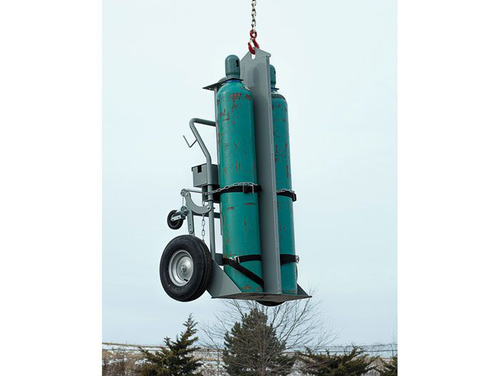 Double Cylinder Hand Truck W/ Firewall & Hoist Ring, 16" Pneumatic Wheels, Rear Casters, Tool Box - 35052