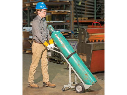 Single Cylinder Hand Truck, 8" Semi-Pneumatic Wheels, Rear Casters - 35004