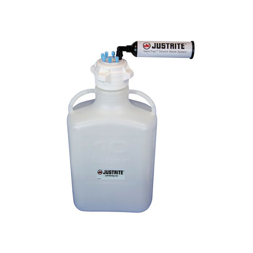 10 Liter HDPE Carboy with Filter Kit, VaporTrap™, 6 Ports 1/8" Tubing, 83mm Cap - 12802