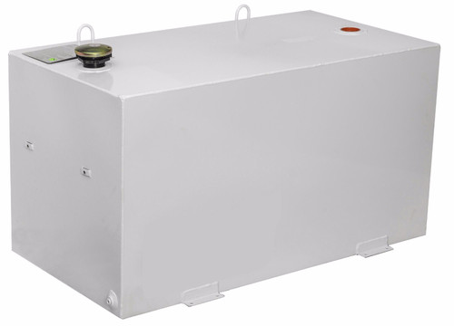 JOBOX 100 Gallon White Rectangular Steel Liquid Transfer Tank for Trucks