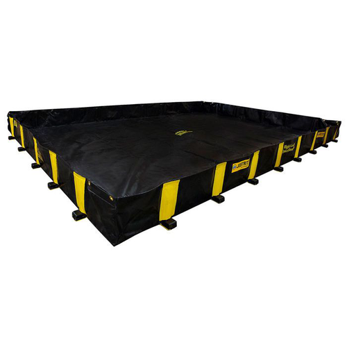 20' x 20' x 12", 2990 Gallon Spill Capacity, Drive Over Berm, Rigid-Lock QuickBerm®, Black - 28532