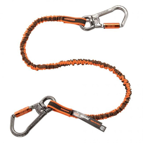 Ergodyne squids Triple-Locking Dual Carabiner w/ Swivel - 25lbs Orange Standard