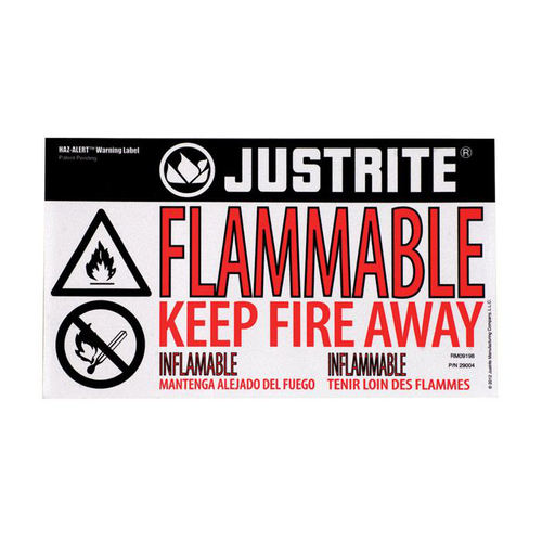Flammable Warning Label for Safety Cabinets, Small, Haz-Alert™ - 29004