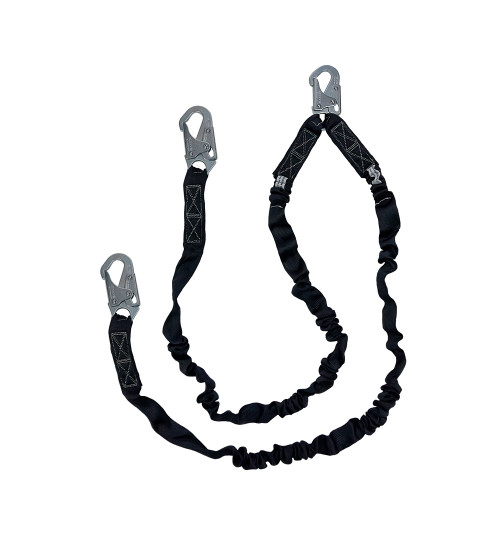 SafeWaze V-Line 6' Internal Energy Absorbing Lanyard: Dual Leg, Snap Hooks