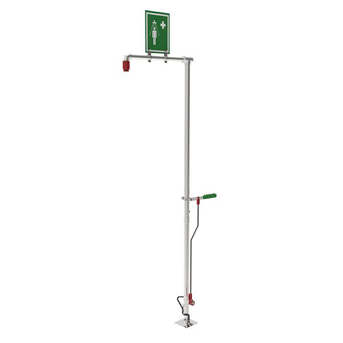Floor Mount, Self-Draining Hughes Drench Shower, Stainless Steel Pipe - SD18GS