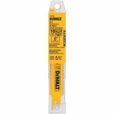 DEWALT 6" 10 TPI Straight Back Bi-Metal Reciprocating Saw Blade, General Purpose (2 pack)  (P/N DW4845)