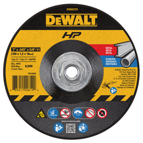 DEWALT Metal Cutting Wheel, 5/8-11 Arbor, 7-Inch By 0.045-Inch