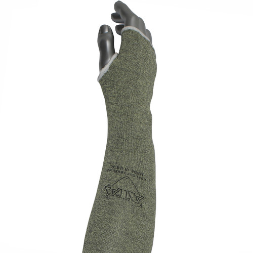 Kut Gard® MSATA/HA-T  Cut Resistant Sleeve, Size 14", Green, ANSI A3