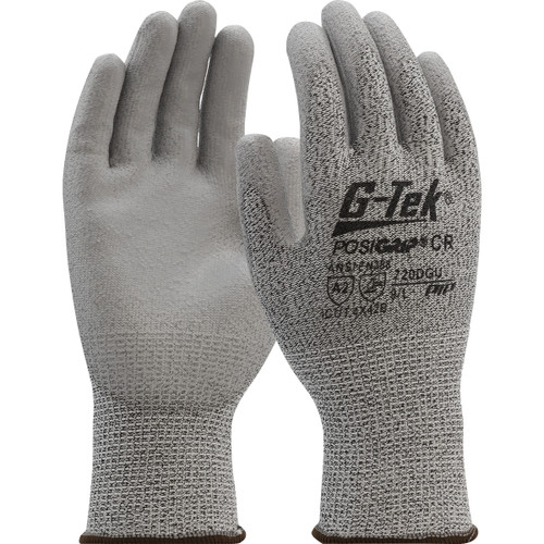 G-Tek® PosiGrip® 720DGUV  Cut Resistant Gloves, Size M, Salt & Pepper, ANSI A2
