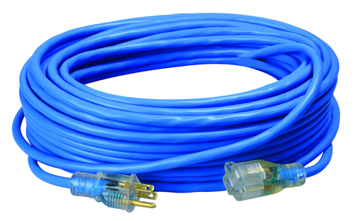 Southwire 100ft 14/3 SJTW Premium High Visibility - Low Temp Cord (Blue) 3/BX