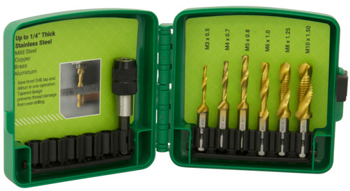 GREENLEE 7-piece Drill/Tap Bit Kit for Stainless Steel (Metric)