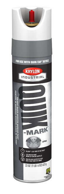 Krylon® Industrial Quik-Tap TallBoy SolventBased APWA Marking Paint APWA Brilliant White 22 oz. 12/CS