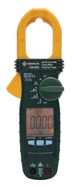GREENLEE AC/DC True RMS Clamp Meter, 600V, 600A