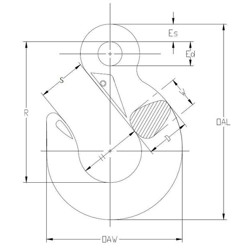 SLING HOOK, EYE STYLE, PL, 9/32"-5/16"