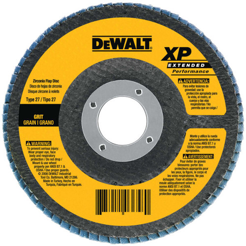 DEWALT 4-1/2 By 5/8-Inch-11 120 Grit Zirconia Angle Grinder Flap Disc