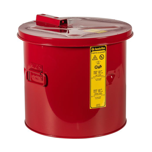 5 Gallon Dip Tank for Cleaning Parts, Manual Cover With Fusible Link, Steel, Red - 27605