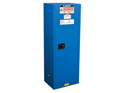 22 Gallon, 1 Shelf, 1 Door, Self-Close, Hazardous Material Cabinet, ChemCor® Slimline, Royal Blue - 8622282