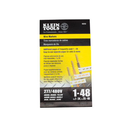 Klein Wire Markers-277/480V 3 Phase 1-48