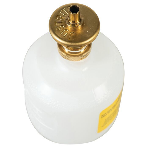 8 Ounce Plastic Dispensing Can, Brass Dispenser Valves, Translucent, White - 14005
