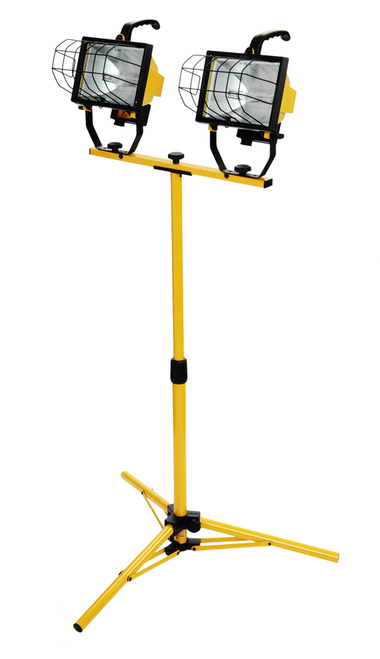 WOODS 1000 Watt Dual Head Portable Halogen Work Light with Telescoping Tripod 2/BX