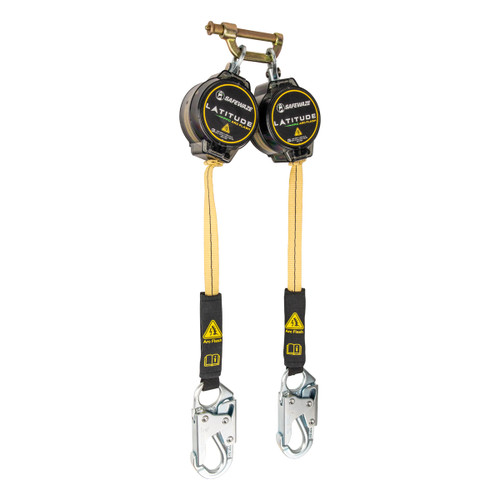 SafeWaze Latitude Pro Arc Flash 7' Dual Web SRL: 9012 BWB, Snap Hooks