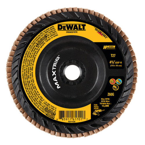 DEWALT HP MAXTRIM Trimmable Backer Flap Disc  (P/N DWA8357HTR)