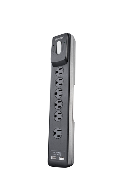 Woods SURGE, USB 6 OUT PROTECTOR 1780J 2.4A 4' 6/BX