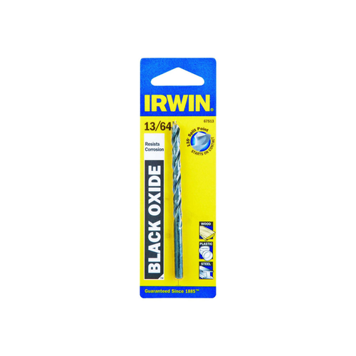 IRWIN DRL 13/64 HD JL 135' BLK OX CARDED