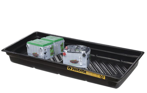 38"W x 26"D x 5.5"H, 20 Gallon Spill Capacity, Spill Tray for Indoor/Outdoor Use, EcoPolyBlend™, Black - 28716
