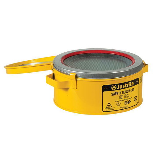 1 Gallon Steel Bench Can, with Perforated Dasher Plate, without Parts Basket, Yellow - 10385