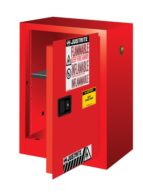 12 Gallon, 1 Shelf, 1 Door, Manual Close, Flammable Cabinet, Sure-Grip® EX Compac, Red - 891201