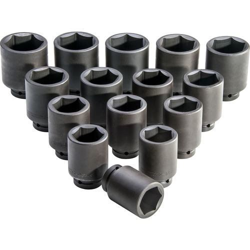 Proto® 1" Drive 15 Piece Deep Impact Socket Set - 6 Point 1/ea