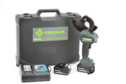 GREENLEE ACSR Ratchet Cutter, 120V Charger, Two 4.0Ah Batteries