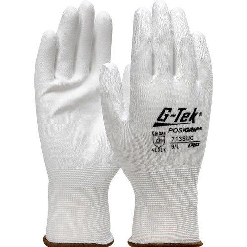 G-Tek® PosiGrip® 713SUC  SeamlessGlove Coated, Size XS, White