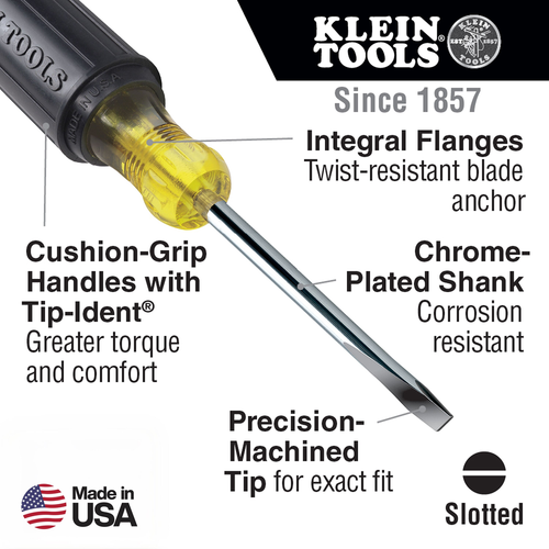 Screwdriver Set, 3/16 Cabinet and #2 Phillips, Cushion-Grip, 2-Piece