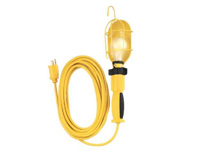 SOUTHWIRE Heavy Duty Trouble Light, 14/3, 25' SJEO, Metal Guard, w/ Outlet 6/BX