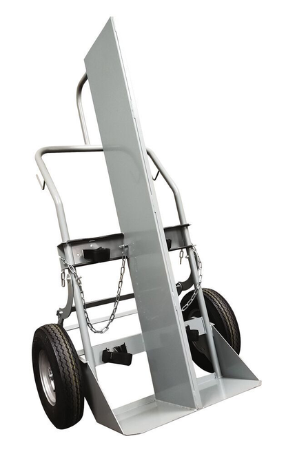 Double Cylinder Hand Truck With Firewall, 16" Pneumatic Wheels, Rear Casters - 35044