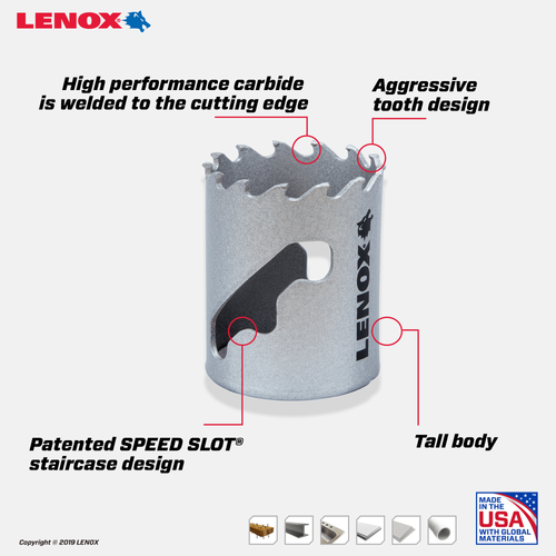LENOX Carbide Hole Saw, 3 3/4-Inch95 Mm)