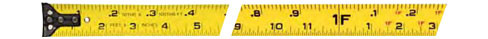 25FT C4 Blade High Viz Orange Wide Blade Short Tape Measure 6/PK