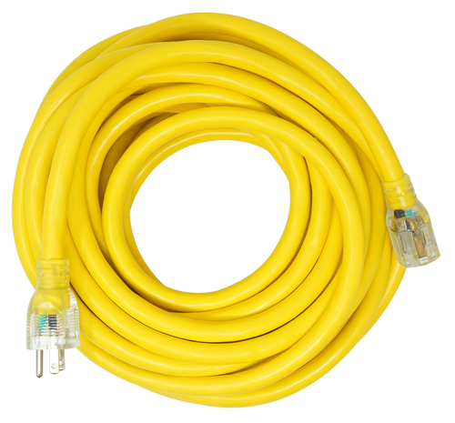Southwire 50ft SJTW 10/3 Outdoor Extension Cord W/ Lighted End (Yellow) 4/BX