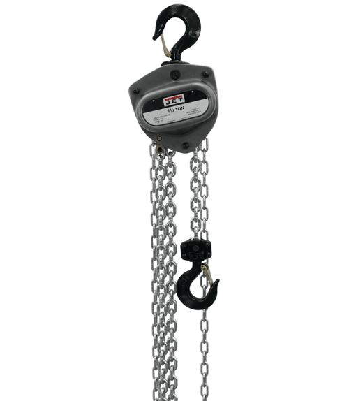 L-100-150WO-15, 1-1/2-Ton Hand Chain Hoist With 15' Lift & Overload Protection